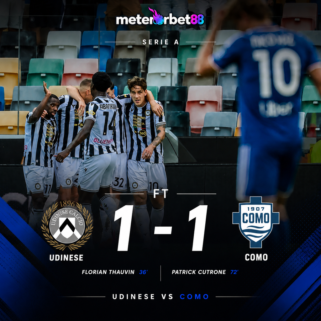 Udinese vs Como 1-1: Kamara dan Douvikas Berbagi Gol di Duel Ketat Serie A