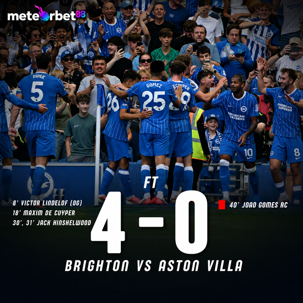 Brighton vs Aston Villa 4-0: The Seagulls Menggila, Villa Hancur di Babak Pertama Brighton vs Aston Villa 4-0: The Seagulls Menggila, Villa Hancur di Babak Pertama