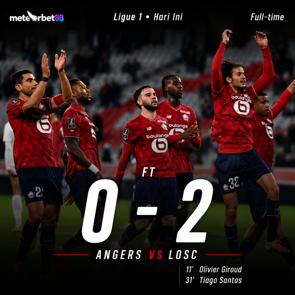 Angers vs LOSC 0-2: Olivier Giroud dan Tiago Santos Bawa Lille Menang Meyakinkan