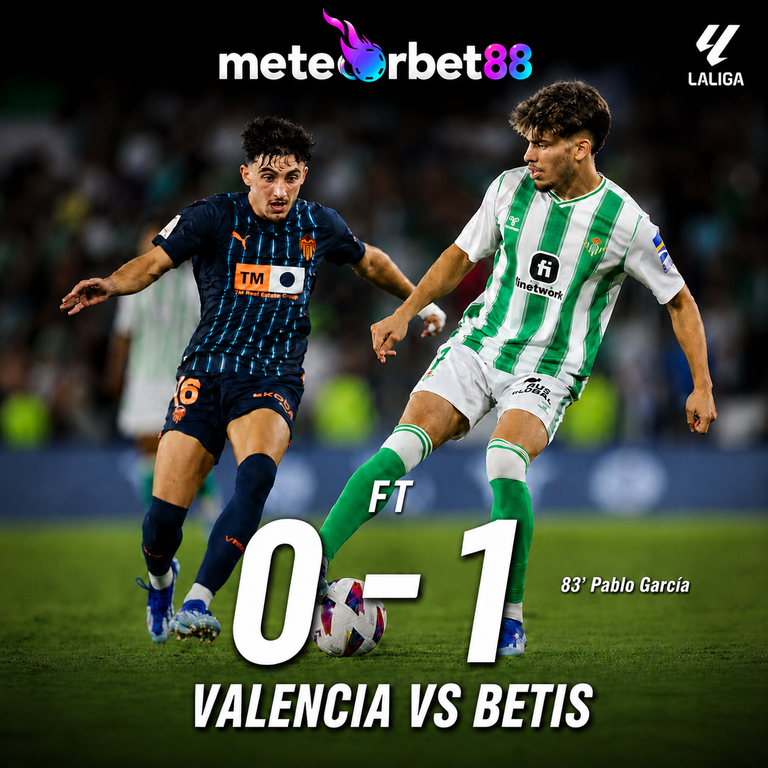 Hasil Valencia vs Real Betis 0-1: Pablo García Jadi Pahlawan Betis di Mestalla